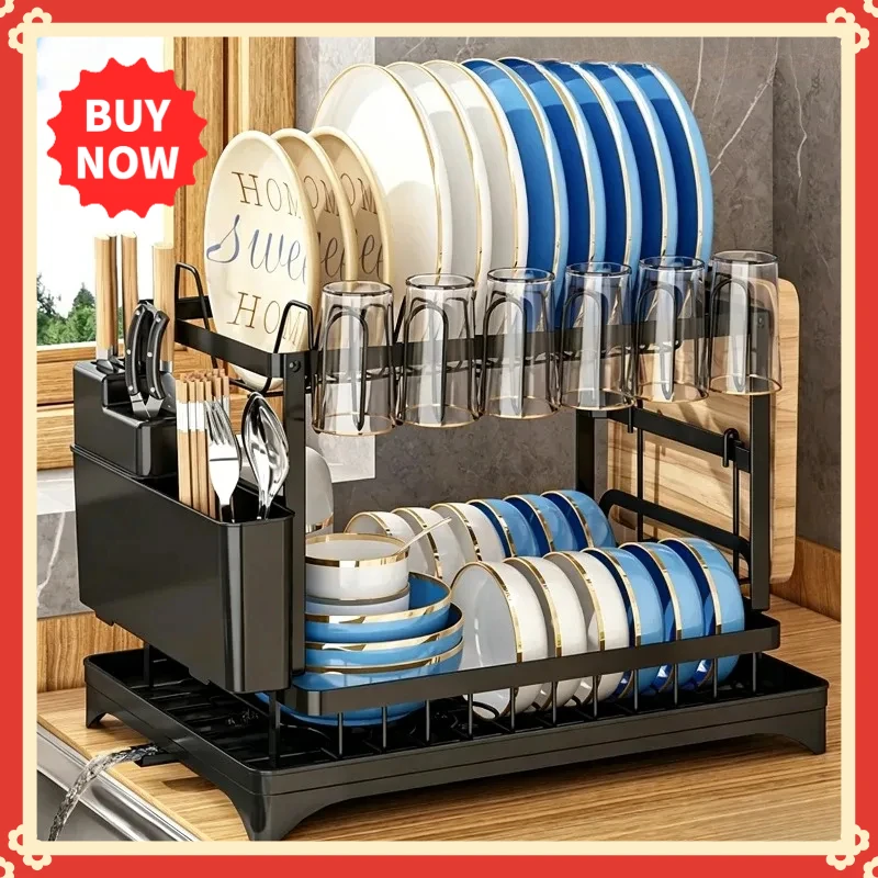 二層式大容量水切りラック(水導き板付き) | キッチンカ - Food Storage Rack のレビューと価格