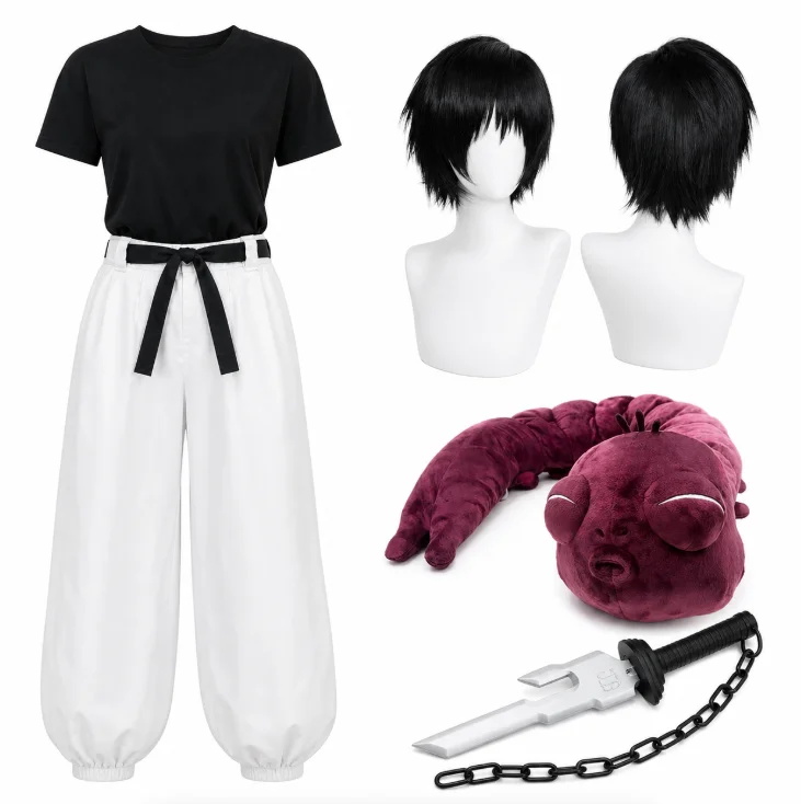 Disfraz de Cosplay Unisex Inspirado en Fushiguro Toji, Conjunto de Camiseta de Manga Corta y Pantalones, Traje de Personaje de Anime para Halloween