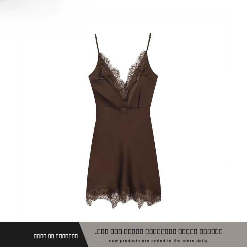 Sexy encaje Trim ter Dr mujer Faionable versátil personalizado recién llegado Ci Commute adecuado fibra de poliéster