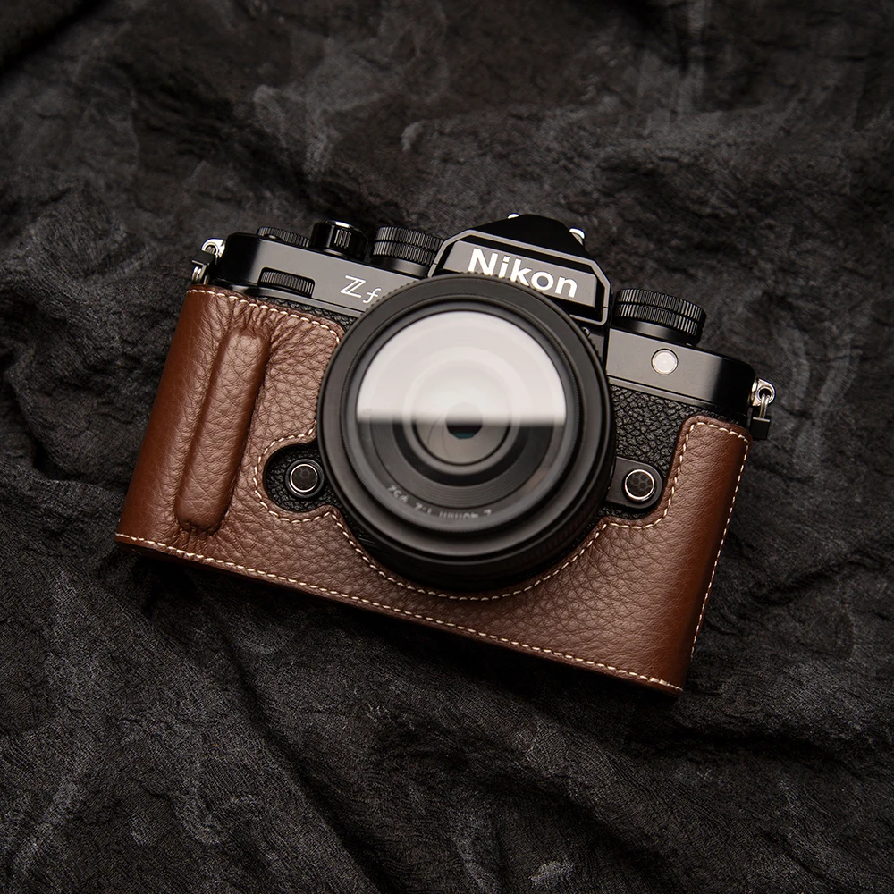 

ZF Half Camera Case Cover for Nikon ZF Case Bag Zf Camera Bag Box Retro Genuine Leather Case Cover Camera Photography Bag