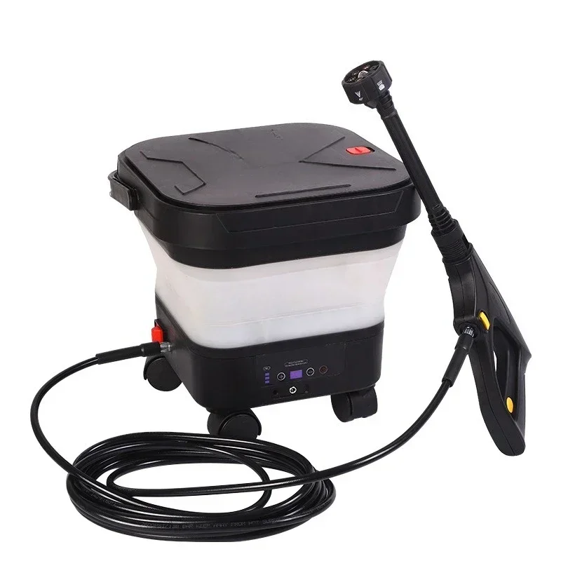 Foldable car washing machine, portable high-power car washing machine, multi-functional folding bucket