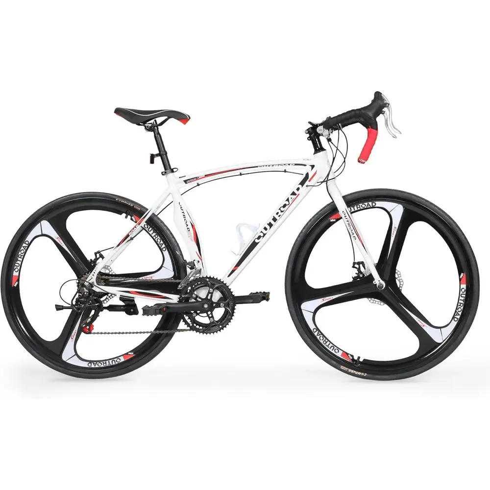

Road Bike 14-21Speed 700C Wheel with Light Alloy e Commuter ycle with Dual Disc/V Brakes or Women and Men Black,White,Blue,Red