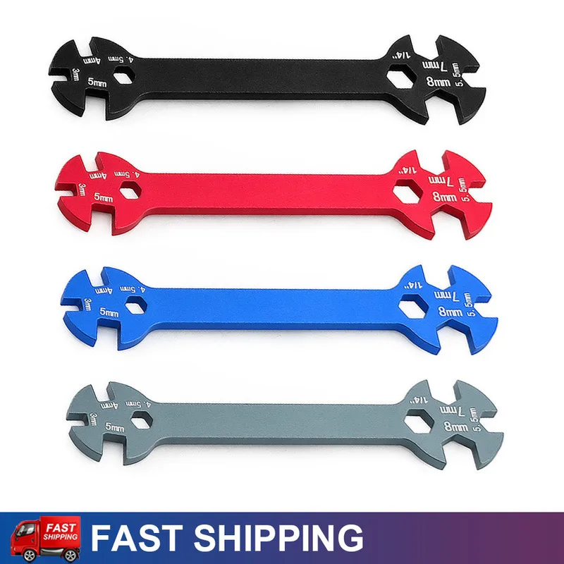Aluminum Alloy RC Multifunction Turnbuckle Repair Wrench #7075 for 3/4/4.5/5/5.5/7/8mm Turnbuckle & Nut Spanner Tool