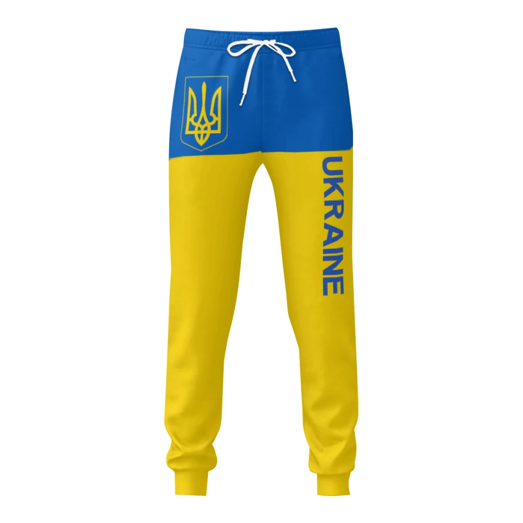 Mens Sweatpants Emblem Ukraine Flag Pants with Pockets Joggers Soccer Football Multifunction Sports Sweat With Drawstring