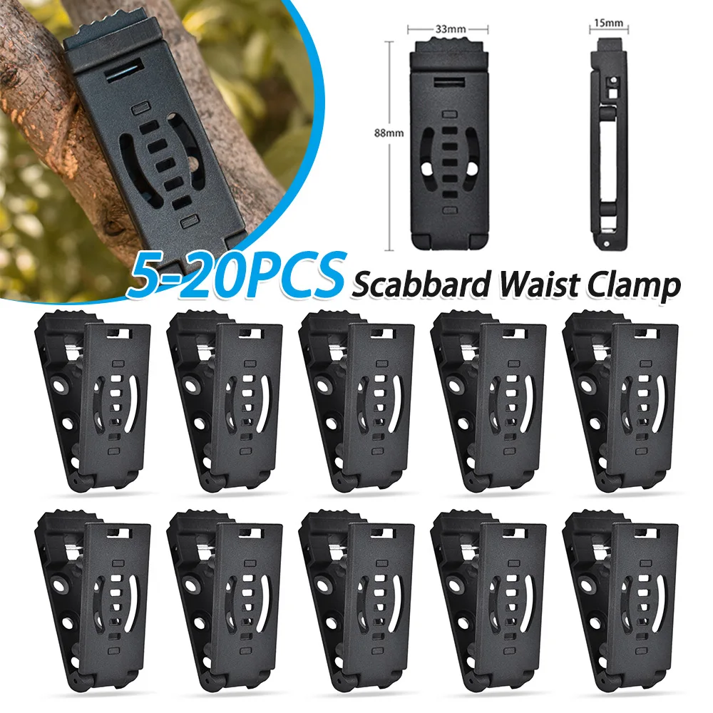 5-20PCS Multifunction Waist Clips Camping K-Sheath Belt Clips Outdoor EDC Survival Tools for Outdoor Camping Hiking Travel