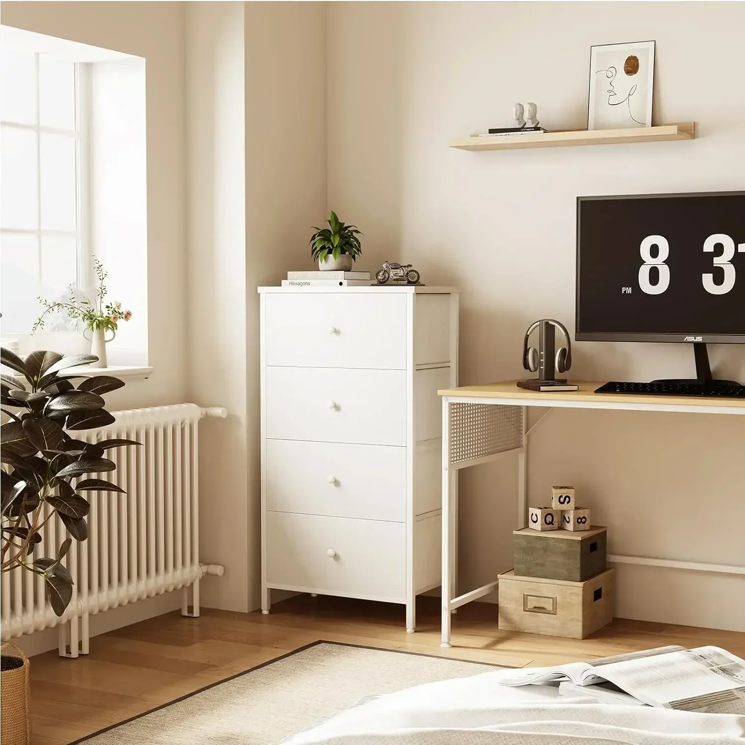 Small White Dresser for Bedroom,4/5 Drawer - Chests of Drawers Kids Organizer for Closet Adult Modern, Bedroom Furniture view 5