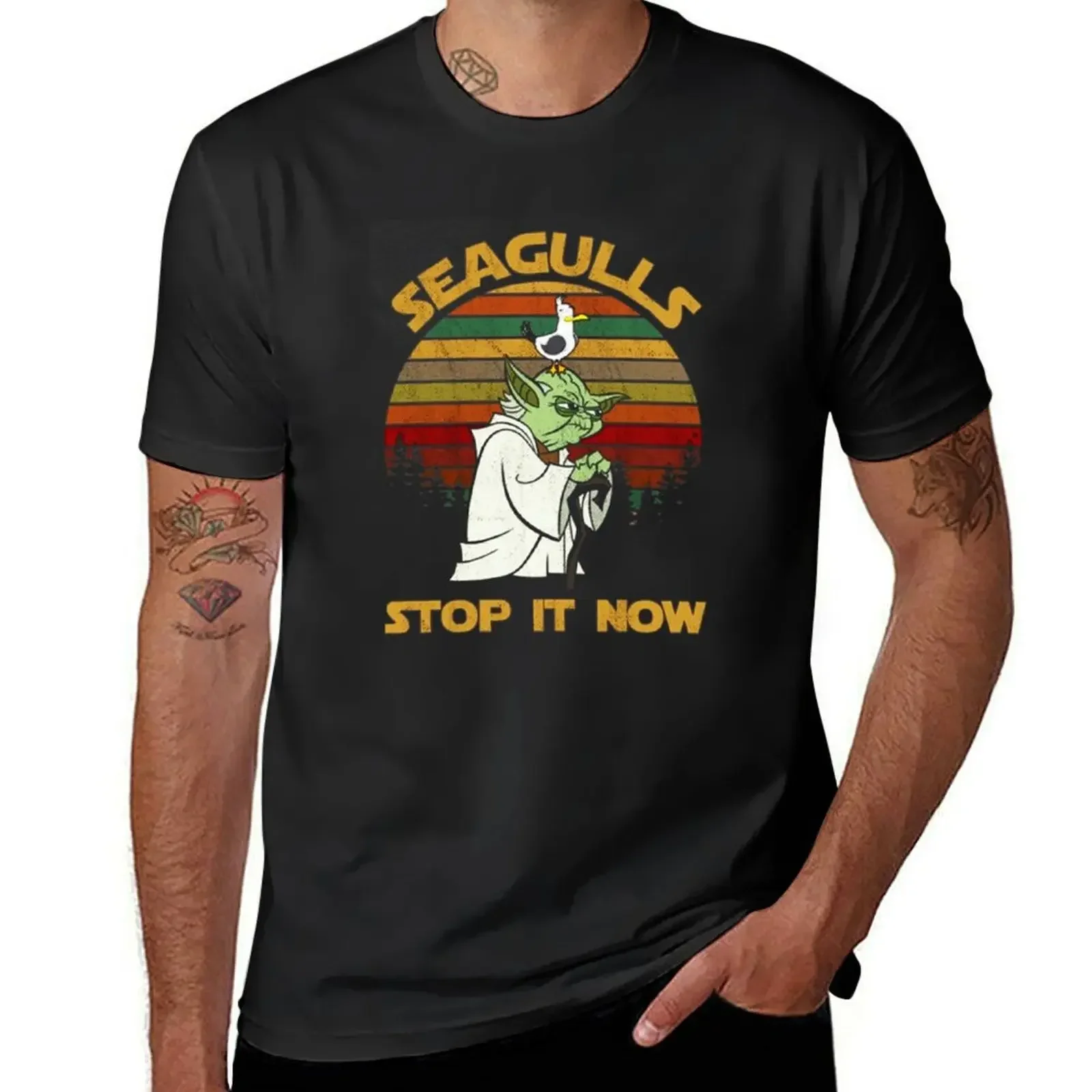 SEAGULLS STOP IT NOW T-Shirt blacks heavyweights plain customs design your own men t shirt