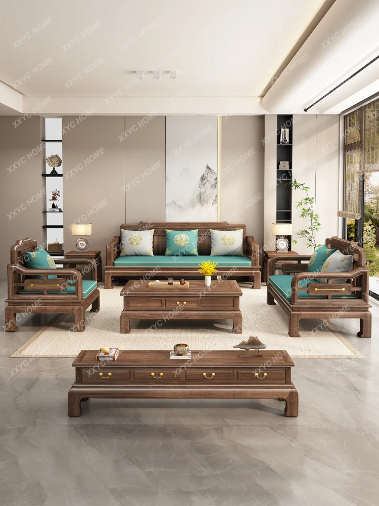 Sofa High-End Classical Simplicity Large and Small Apartment Type Large Living Room Walnut Furniture