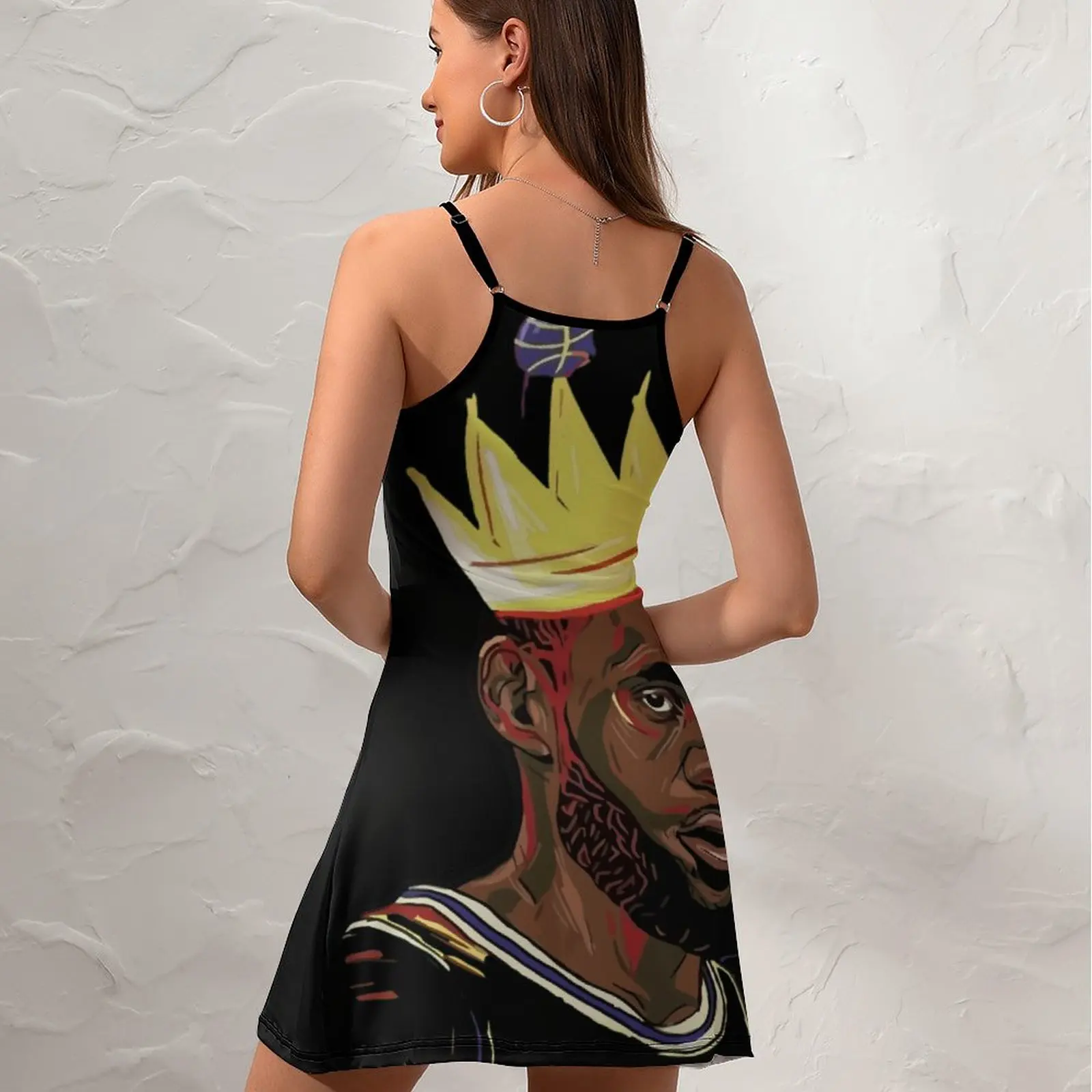 The King James Lebron And James Kingrt Classic Exotic  Woman's Dress  Women's Sling Dress Graphic  Clubs Strappy Dress