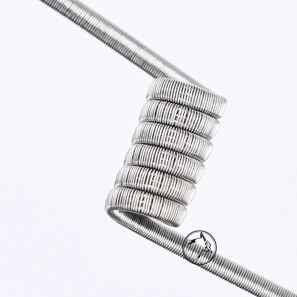 

10 шт./кор. wolfcoolvape тройная плавленая катушка Clapton 0,41 Ом 28GA * 3 + 38GA Ni80 материал для катушек vape rda rta распылитель