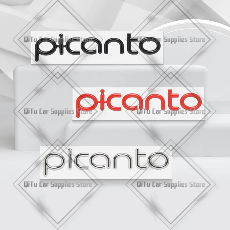 Zinc Alloy For Picanto GT Line Badge Car Body Trunk Fender Adhensive Emblem 3D Decal Sticker Lettering Styling