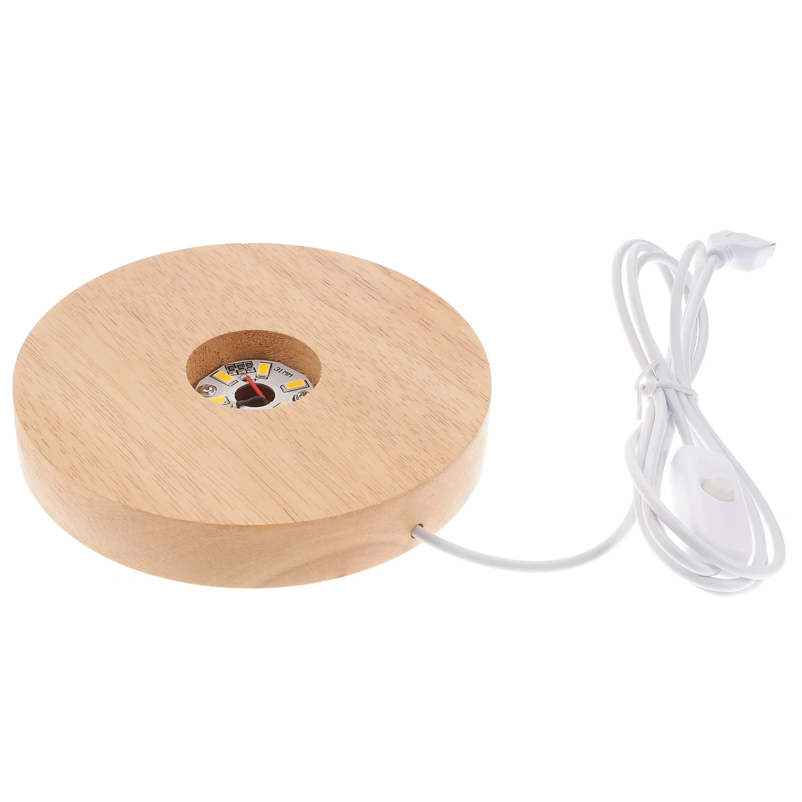 

Wooden Crystal Sphere Holder LED Light Base USB Charging Warm Night Light Display Stand for Glass Acrylic Crystal Ball