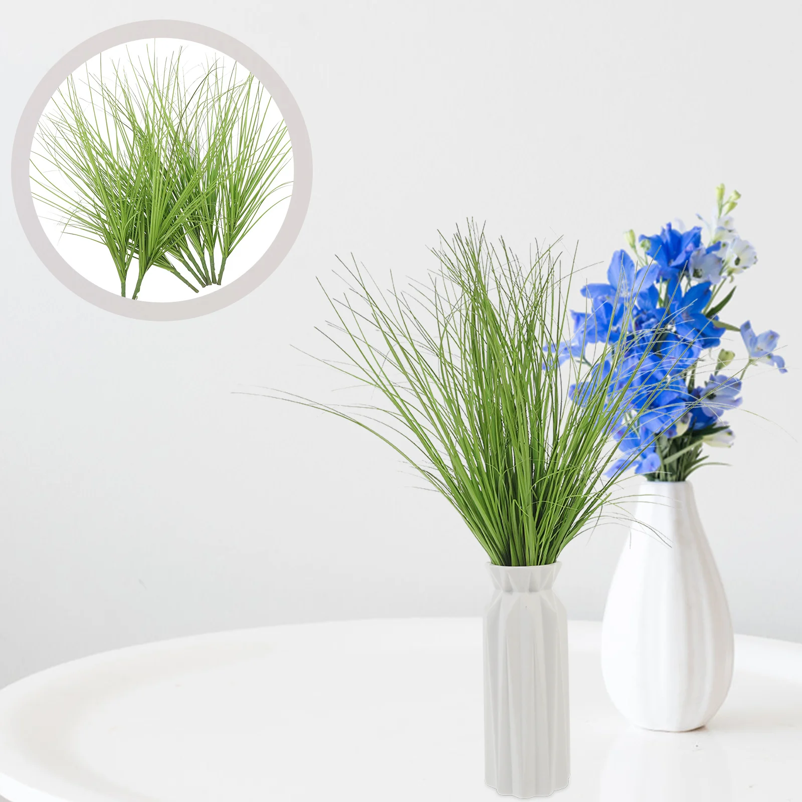 

8Pcs Faux Reed Grass Artificial Plants Simulation Greenery Stems for Indoor Room Decoration Vase Accent Piece Fake Reed Grass