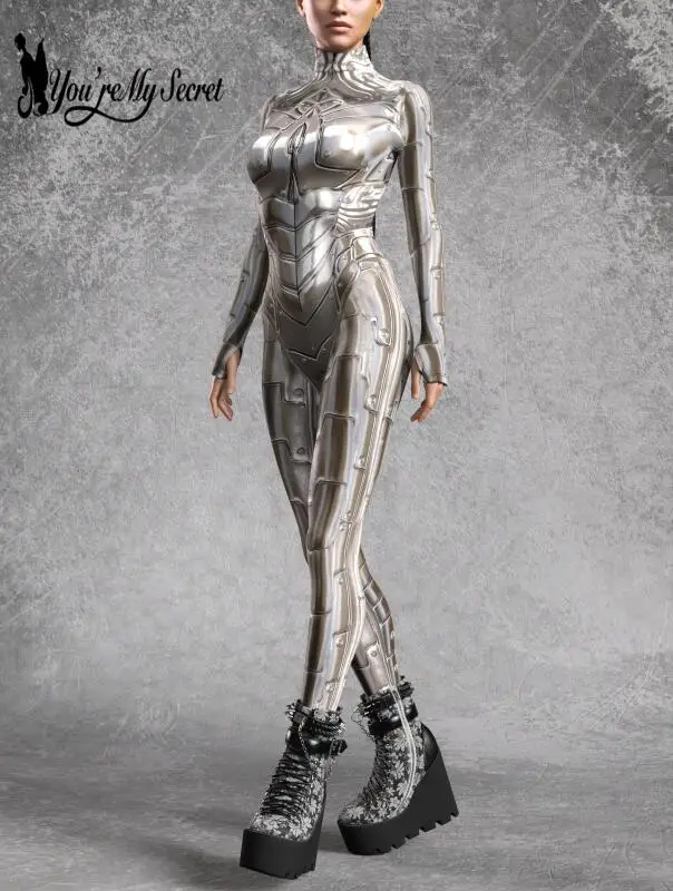 [You're My Secret] Mechanical Adult Kids Armored Robot Bodysuit Halloween Cosplay Costume Party Zentai Suits Stage Show Catsuits