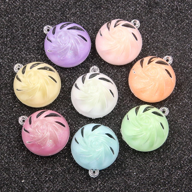 10Pcs 25*29MM 8 Color Wholesale Nightlight Steamed Stuffed Bun Food Resin Charms For Earring Kawaii 3D Keychain Jewelry Making