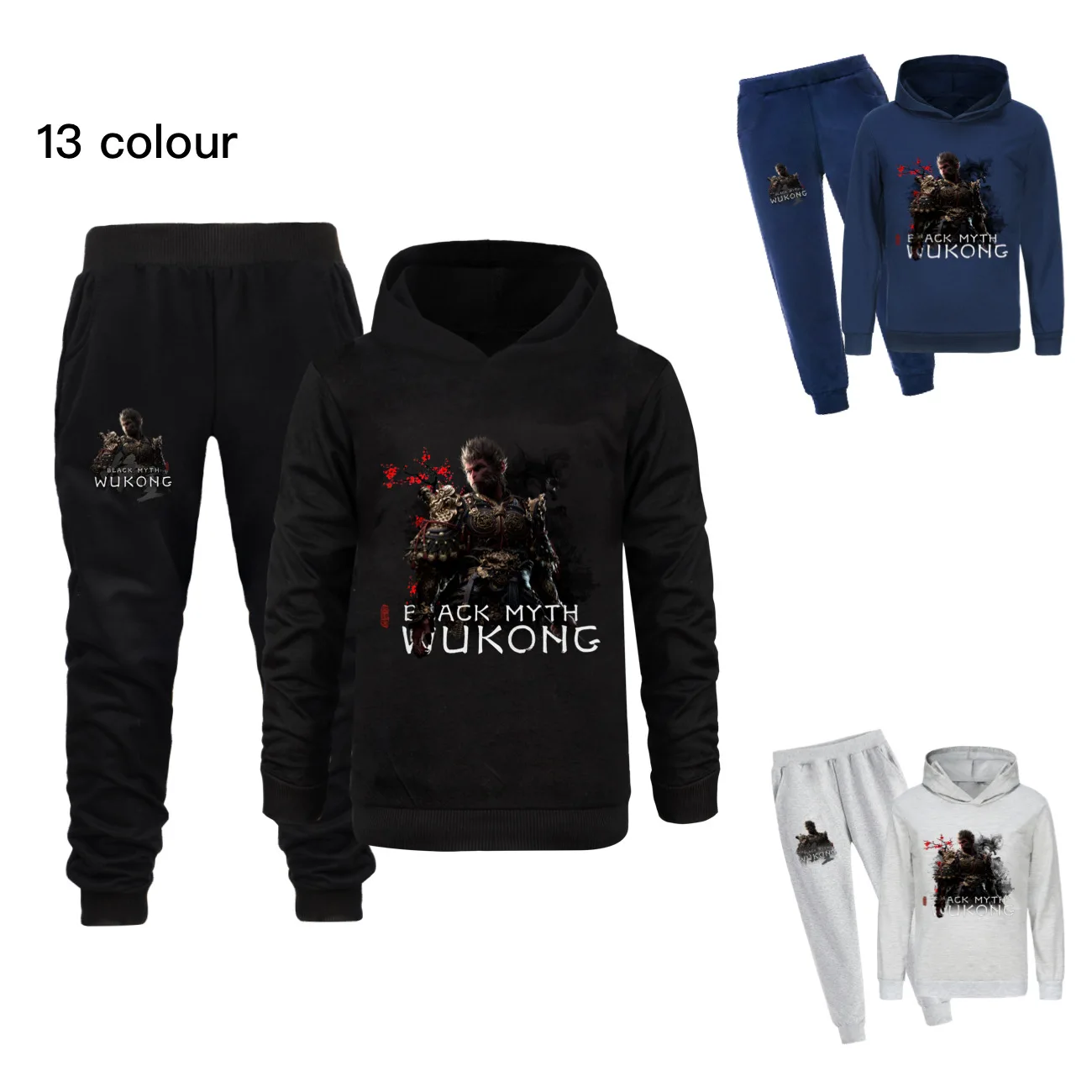 Hot Games Black Myth Wukong Kids Cartoon Hoodies+Pants 2pcs Sets Girls Outfits Teenager Boys Tracksuit Children's Clothing