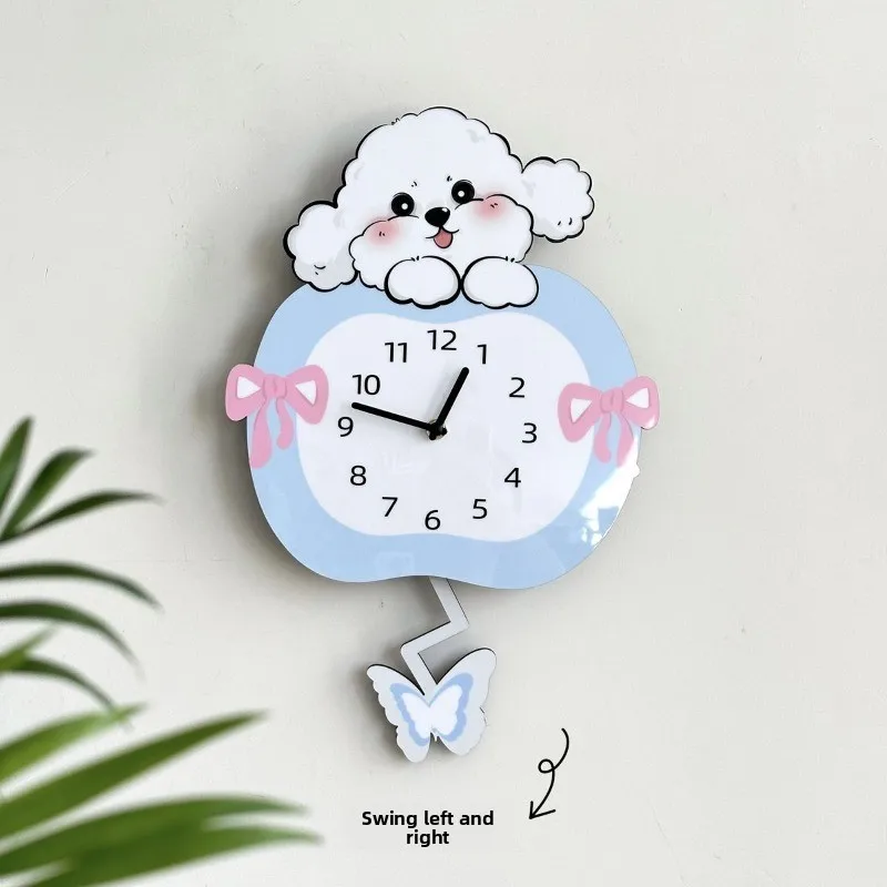 

Cute Swing Clock, Silent Decoration, Creative Clock, Pet Living Room, Cartoon Dog Wall Clock