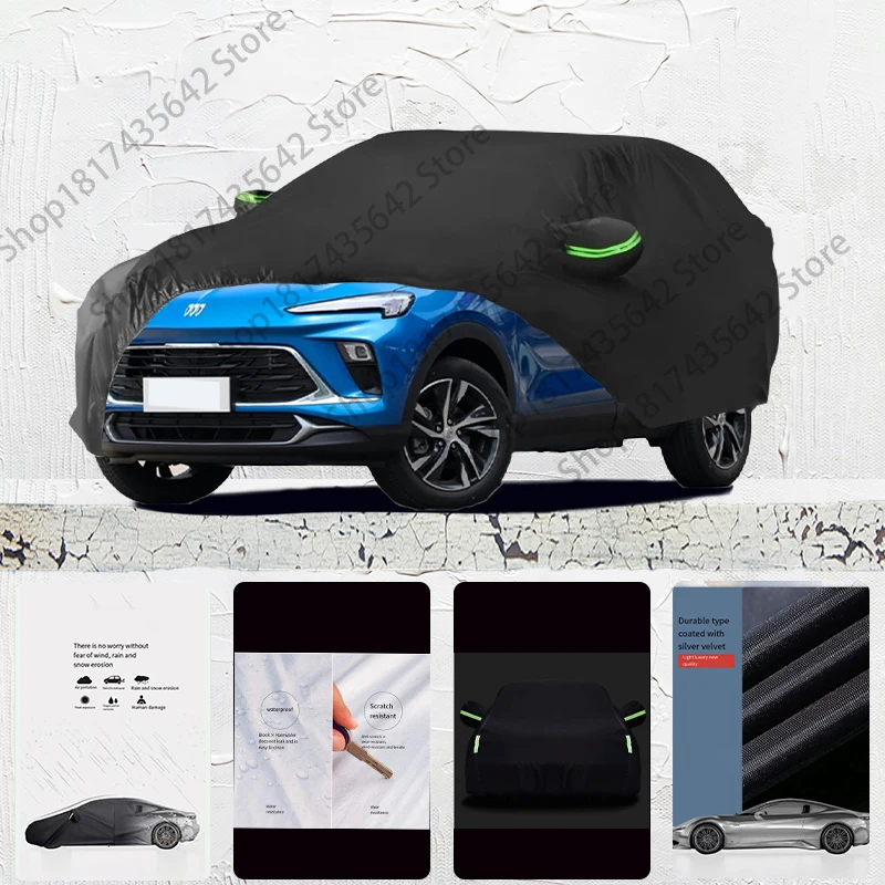 For Buick Encore Exterior Car Cover Outdoor Protection Full Car Covers Waterproof Sunshade Anti UV Snow Cover Car cover Black