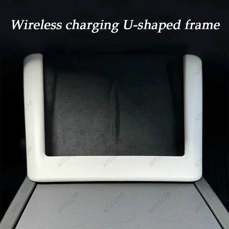 For Tesla Model Y Juniper 2026 Car Wireless Charging Silicone Pad Screen Protective Cover Center Panel Stickers Protection Frame