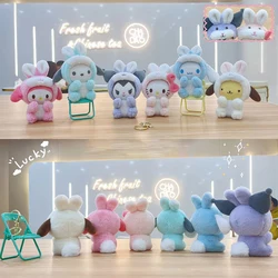 15CM Kuromi peluş oyuncaklar anahtarlık Kawaii Ranbbit Sanrio Llavero aksesuarları dolması hayvanlar bebek oyuncakları Sanrio peluş Set açık eğlenceli