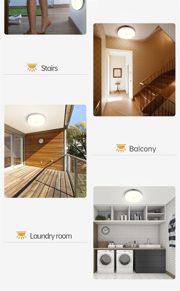 Led-deckenleuchte Mit Bewegungssensor 110-220 V Menschliches Infrarot Smart Zimmer Lampe 20 W 40 W Decke lampen Für Eingang Balkon Korridor – Detail 14