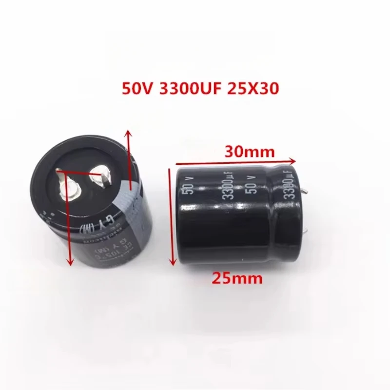 2PCS/10PCS Nichicon GY Series 25x30mm 50V3300uF Snap-in PSU Capacitor ตัวเก็บประจุแบบ Snap-in สำหรับ PSU ขนาด 25x30 มม. 50V3300uF