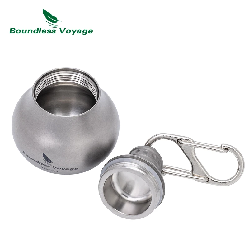 Boundless Voyage Titanium Waterproof Pill Container Ultralight & Compact Pill Box Keychain with Extra Sealing Ring Ti9006O - view 4