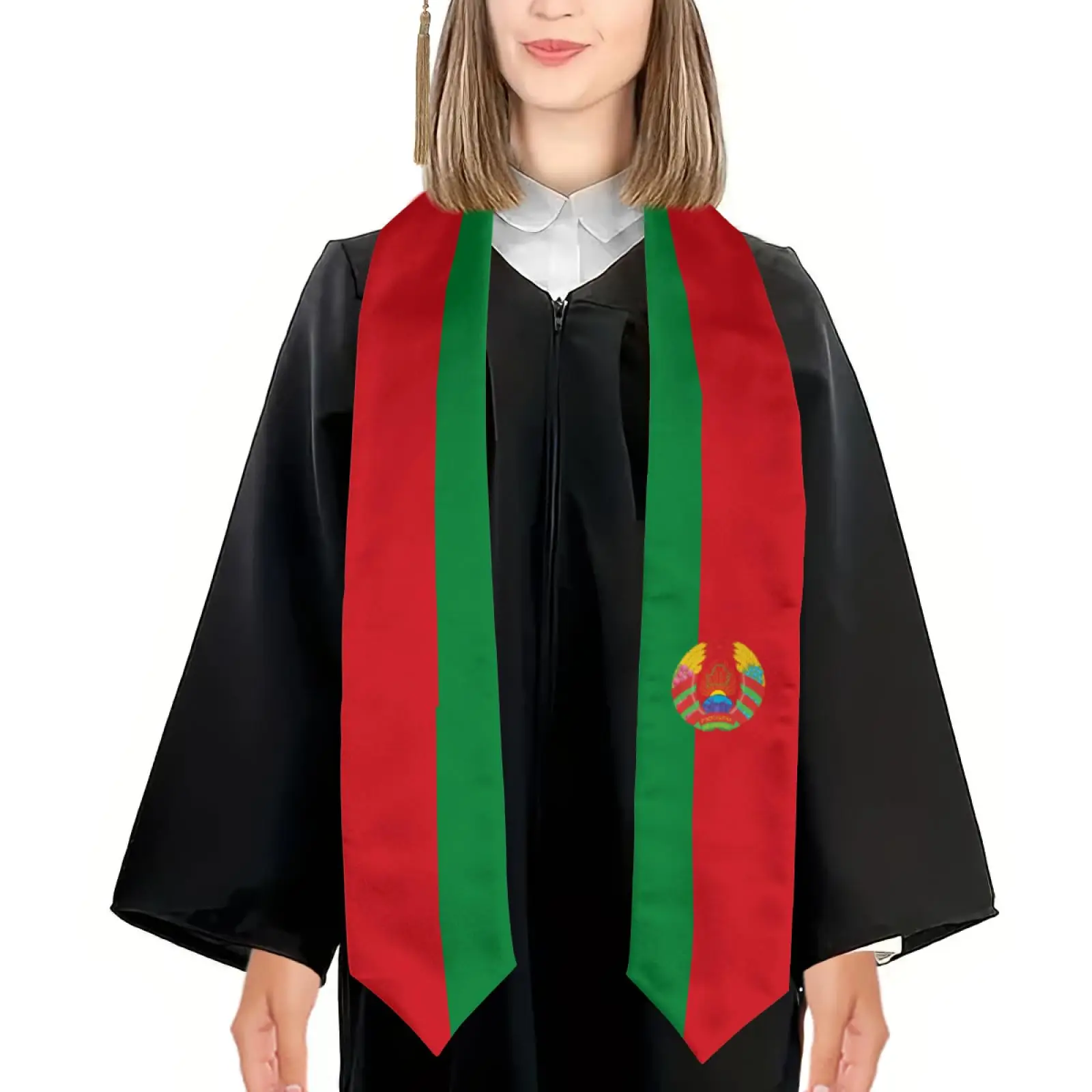 

2025 Belarus Flag Graduation Stole Shawl Sash Honor For Study Aboard International Students