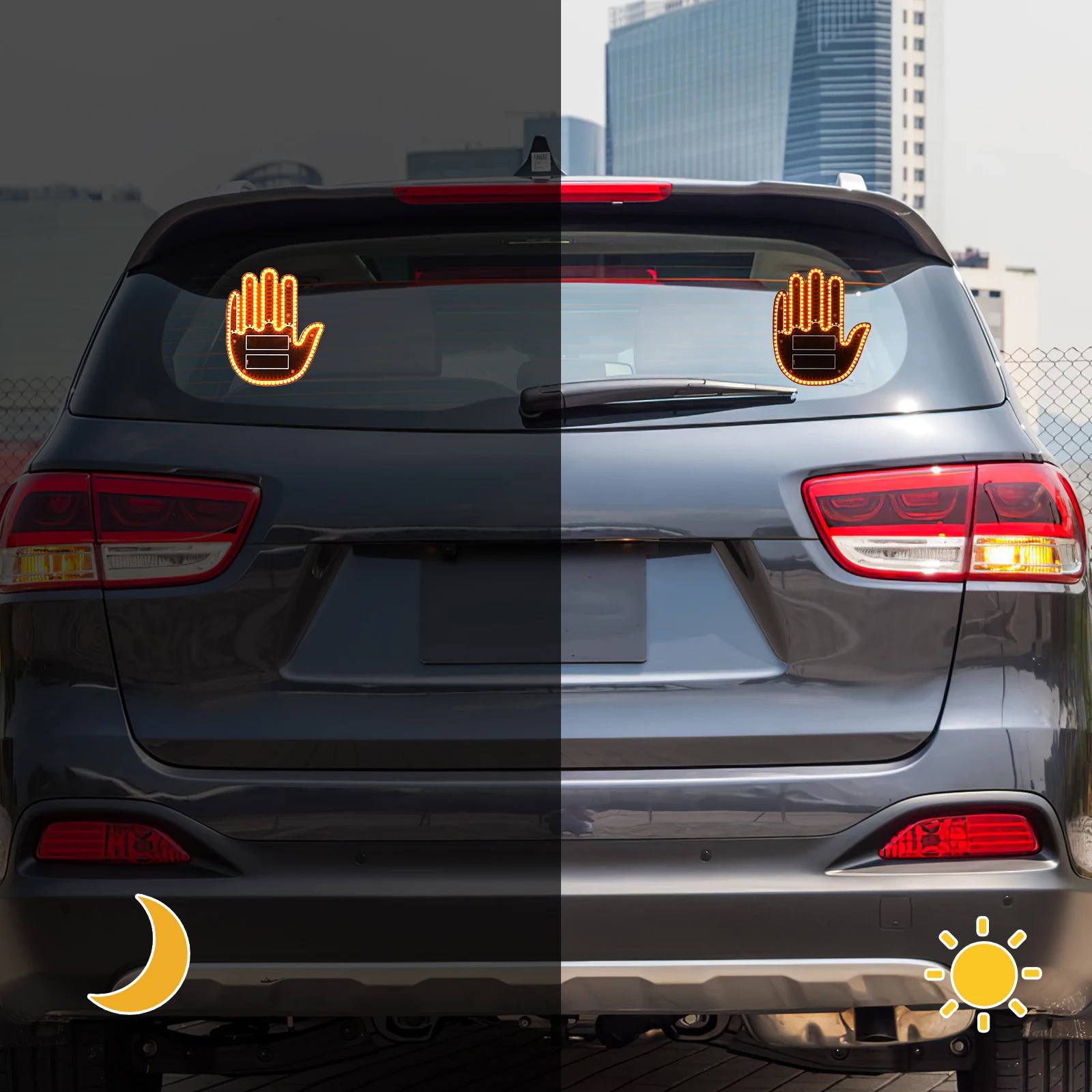 

Palm Lamp Hand Gesture LED Light For Car Yellow Operated Automotive Sign Truck Accessories LED Bulb