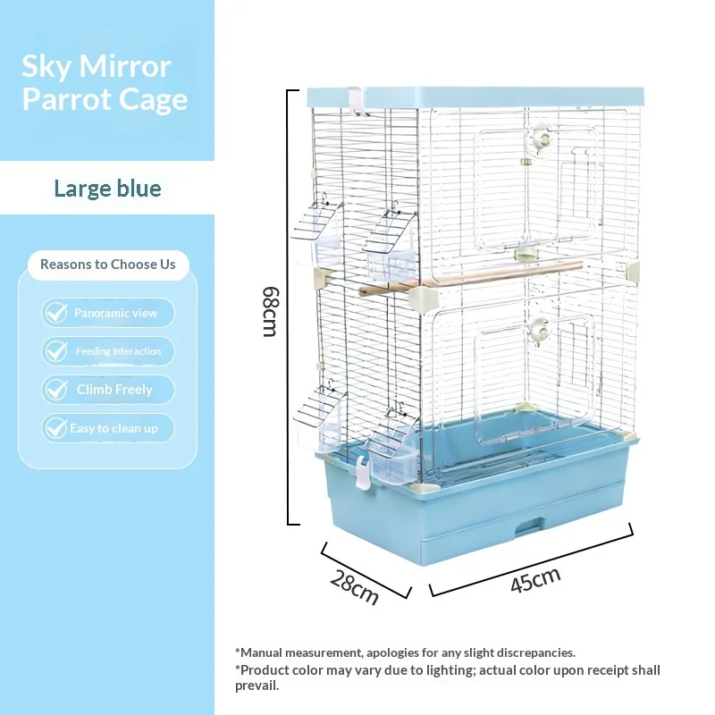 Luxurious Large Tiger Striped Cockatiel Cage Pearl Parrot Villa New Splash Proof Home Use Bird Nest Bird Cage Accessories