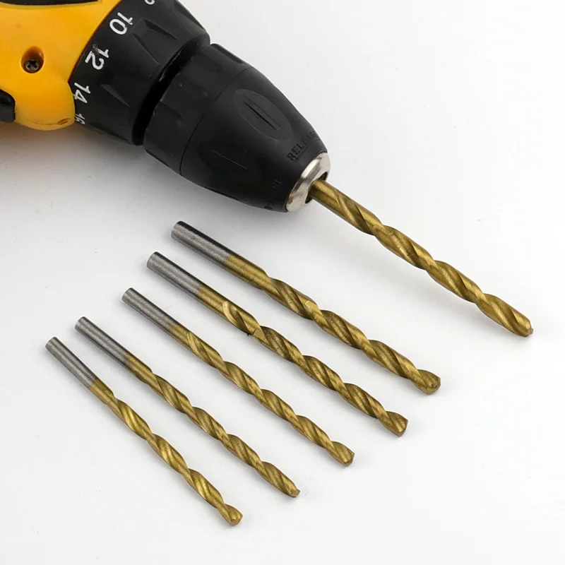 13 Pieces high-Speed Steel Round Drill Bit Set Spiral Drill Bit Suitable for Drilling Tasks  Range From 1.5  to 6.5 Millimeters