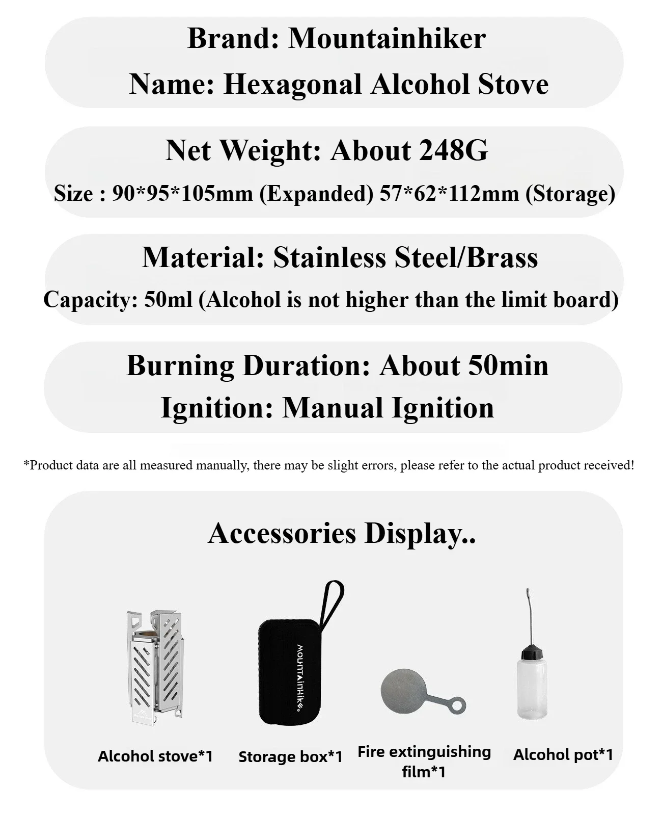 Mountainhiker Outdoor Faltbarer Ultraleichter Sechseckiger Alkoholkocher Tragbarer Edelstahl-Brennerkocher für Camping, Wandern und Survival – Detail 17