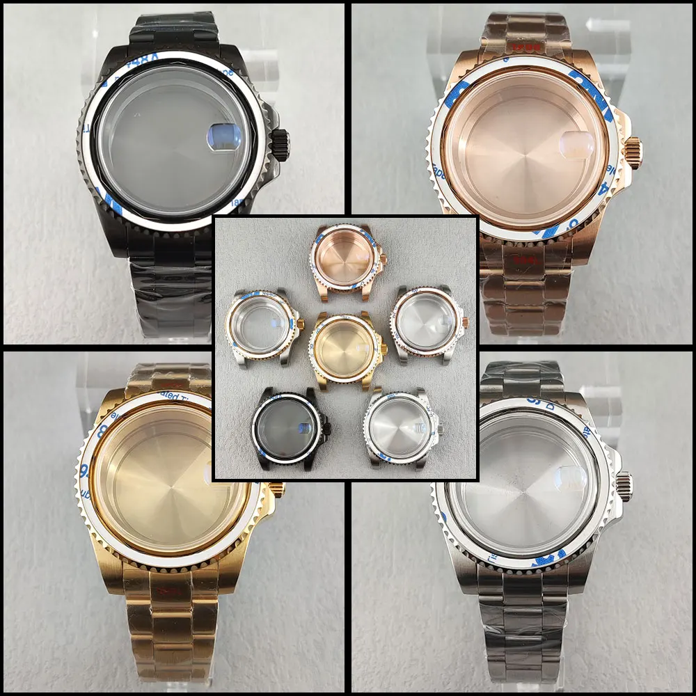 NH35 case, sapphire glass, stainless steel case, 40mm bi-directional rotating case, suitable for NH35NH36 movement