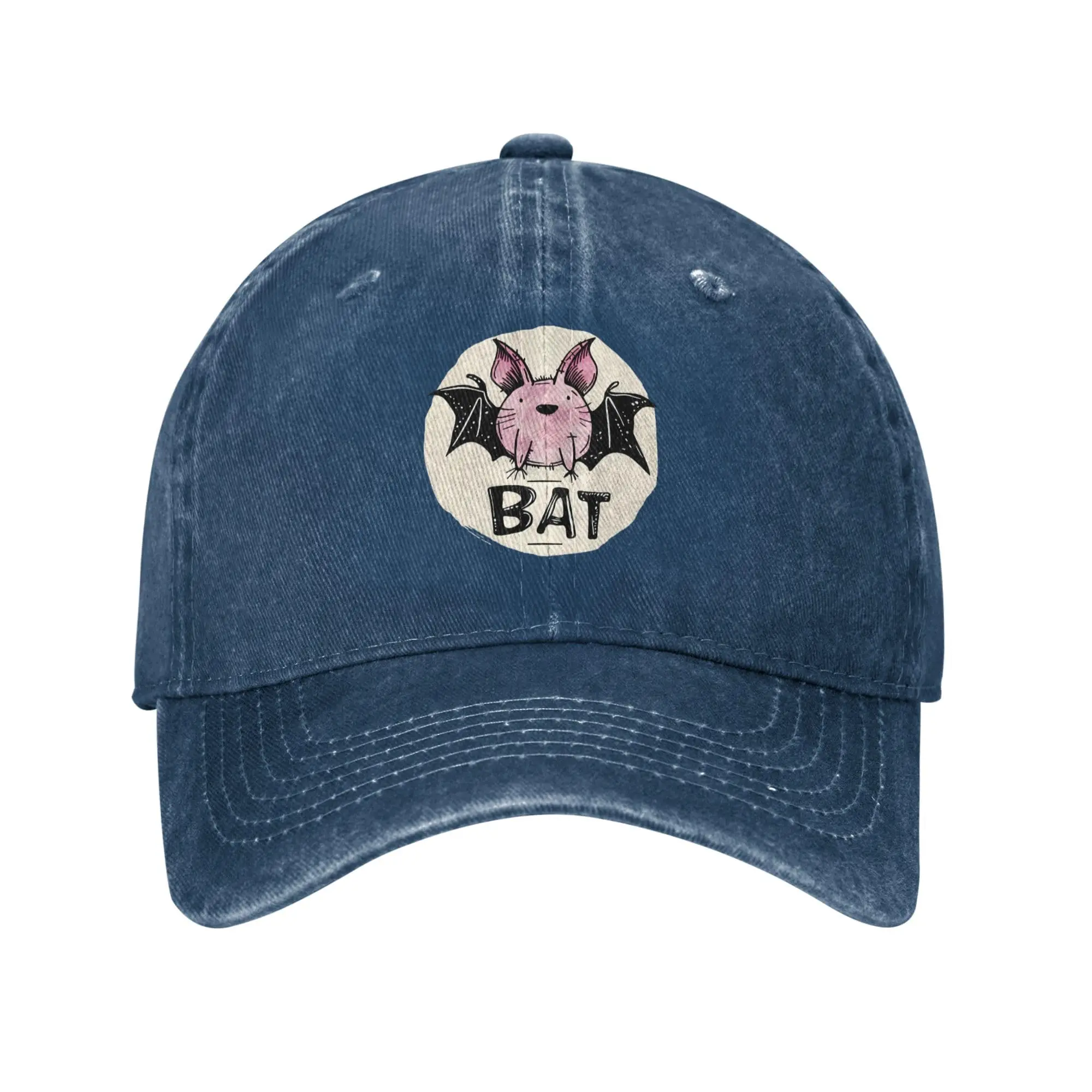 Cute Bat Baseball Cap Vintage Trucker Hat Cotton Adjustable Washed Dad Hat for Man Women