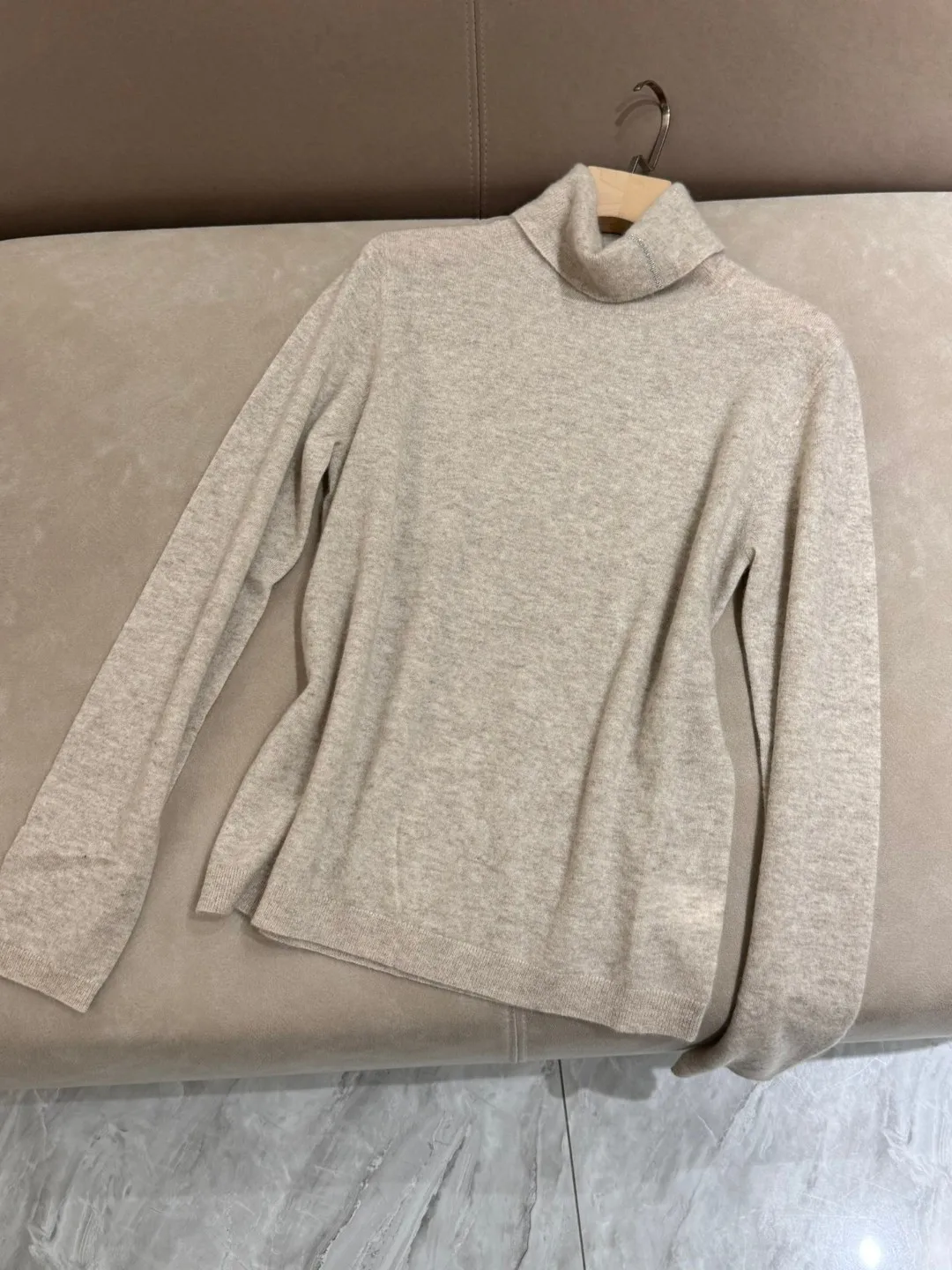 Autumn Winter B*C High Collar Cashmere Sweater Pullover Long Sleeve Bottoming Top Female Knitted Sweater