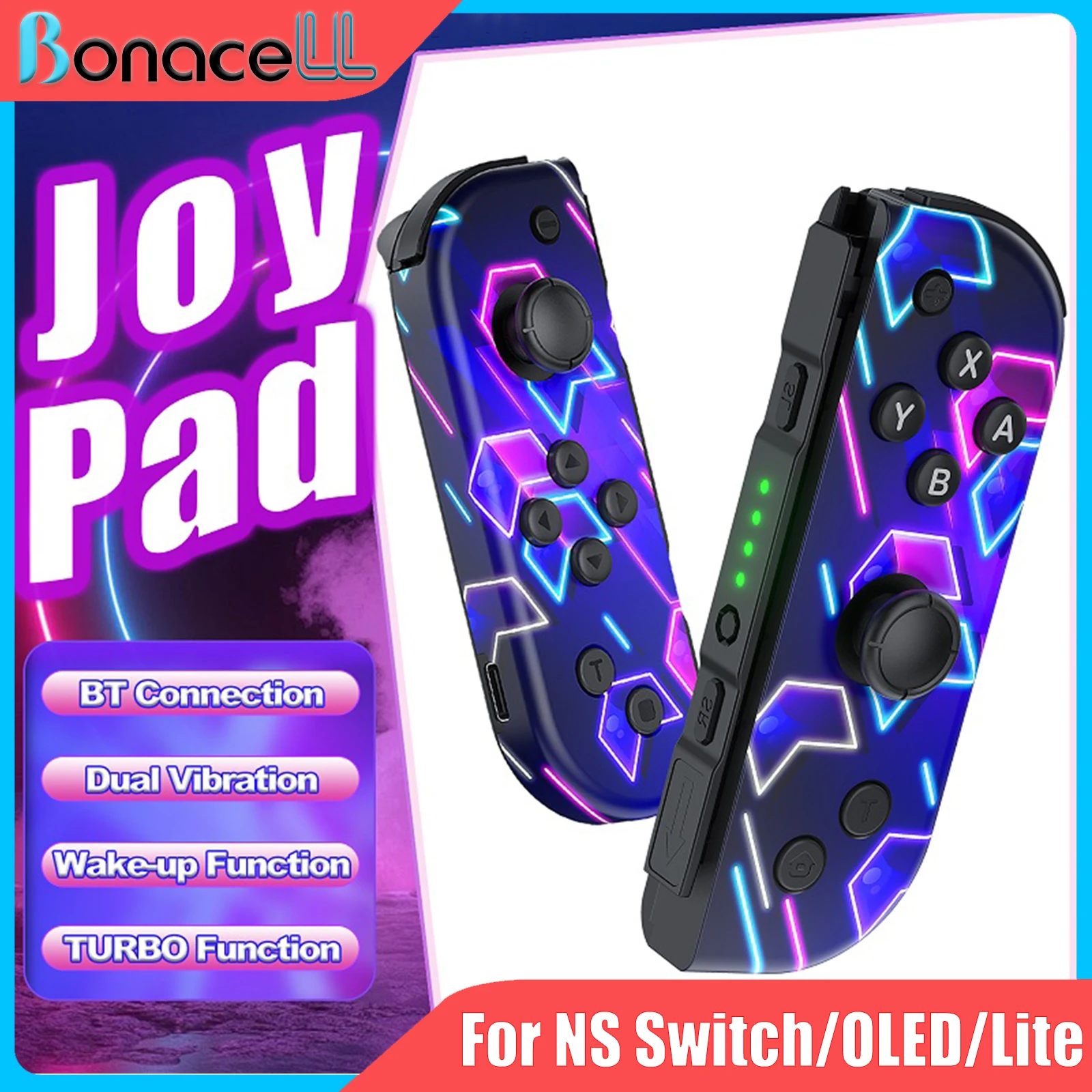 Joypads For NS Switch/OLED/LITE/PC/IOS/Android Wireless Controller 6-Axis Gyro Sensor Gamepad Turbo Dual Vibration Game Joystick