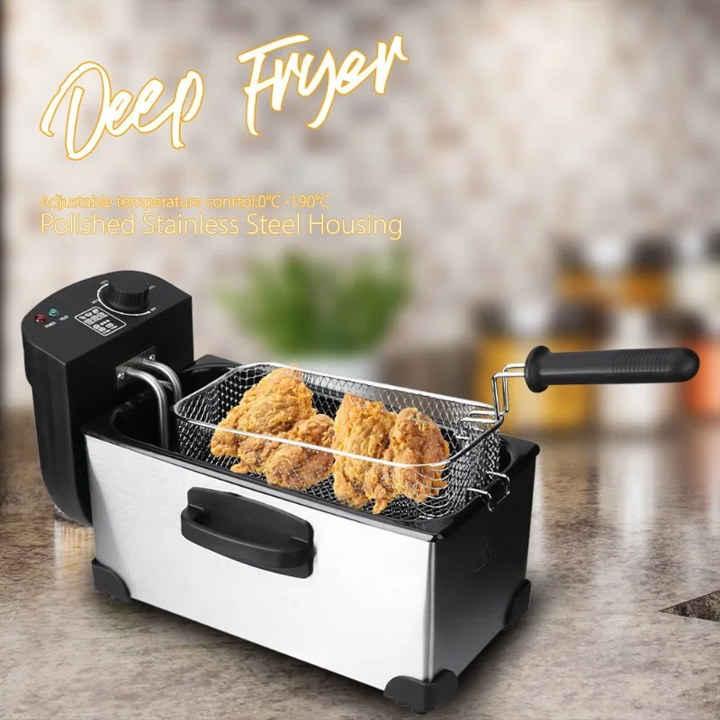 Cross border large capacity electric fryer, French fries fryer, household electric fryer, fried chicken ribs, French fries fryer