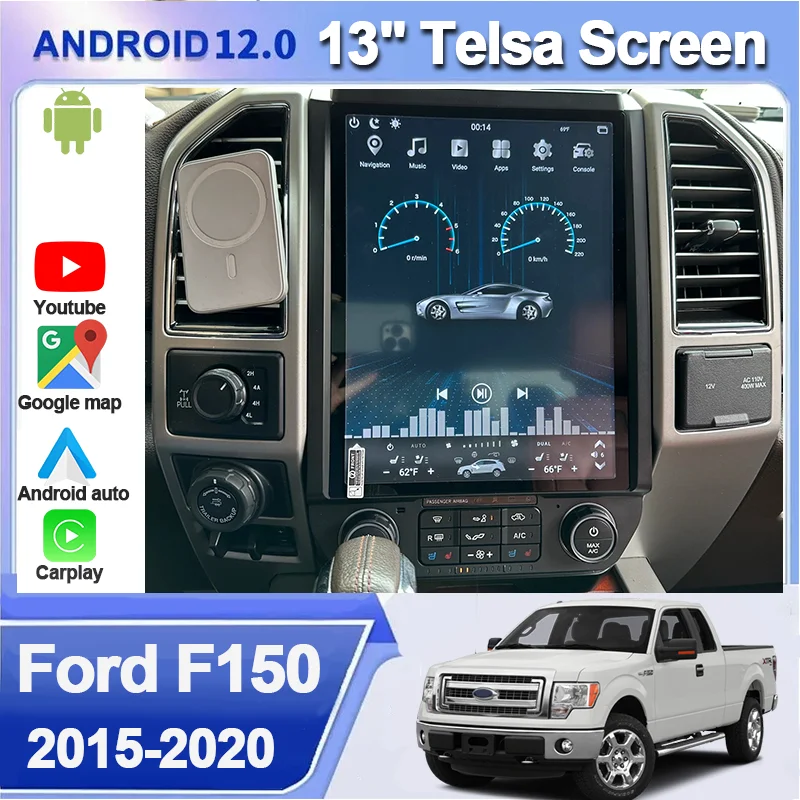 

13-дюймовый сенсорный экран Carplay GPS-навигация для Ford F150 F-150 Raptor 2015-2020, обновление радиоприемника