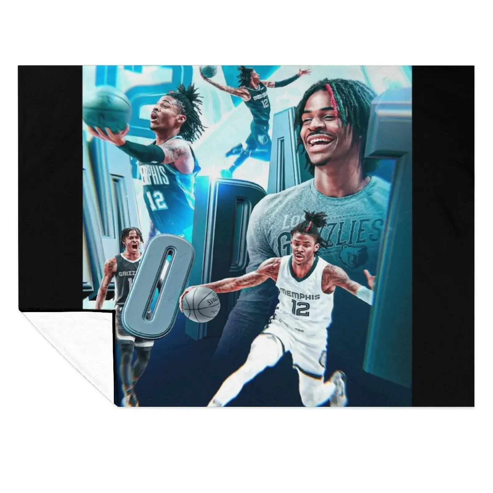 

Ja Morant 12 Young Star Throw Blanket Bed linens Hair for sofa Flannel Blankets
