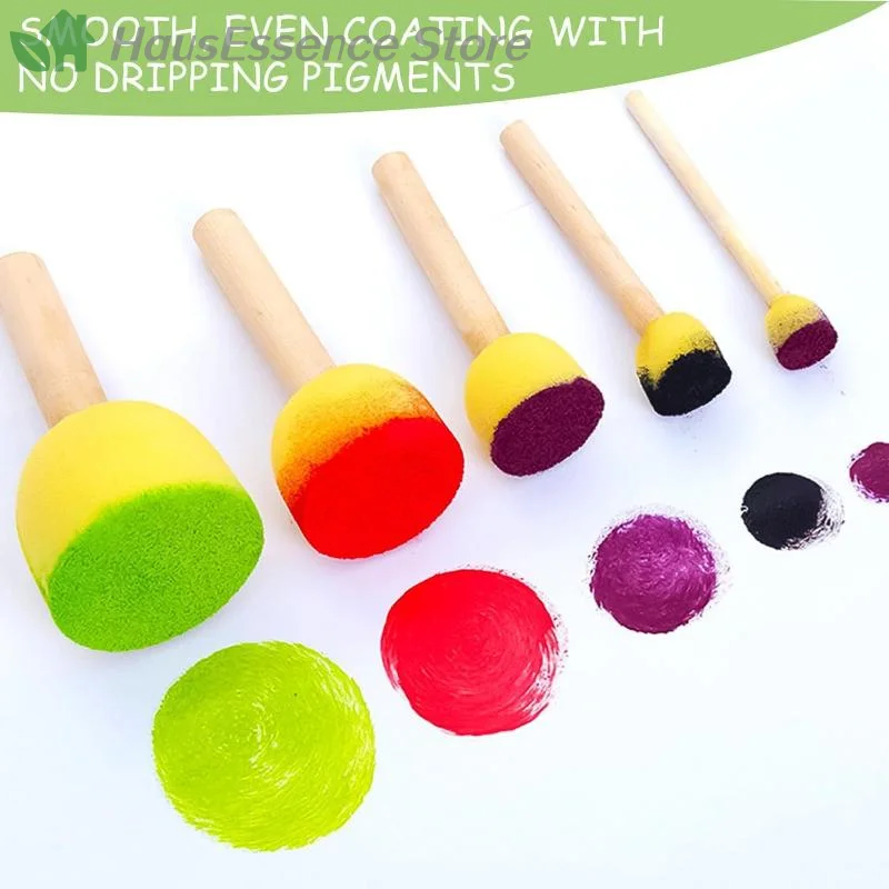 ※20/30Pcs Round Sponge Brushes For Painting (4 Sizes), Paint Sponges For Acrylic Painting, Stencil Painting Tools For Kids