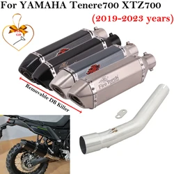 Slip On For YAMAHA Tenere700 Tenere 700 XTZ700 XTZ-700 2019 - 2023 Motorcycle Exhaust Escape Middle Link Pipe Muffler DB Killer
