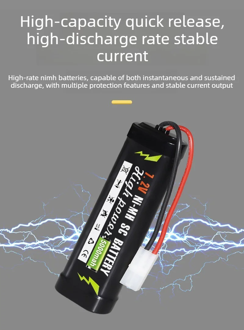 Ni-MH SC Battery 7.2V 5000mAh 10C 36WH for RC Toys Tank Car Airplane Helicopter Rechargeable Batteries