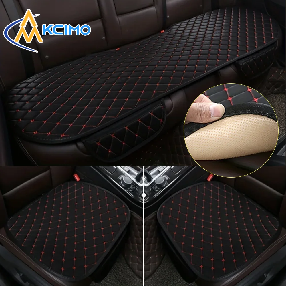 3Pcs Luxury Cotton and linen Car Seat Cover Set Universal Car Seat Cover Cushion Car Seat Protector Interior Car Accessories