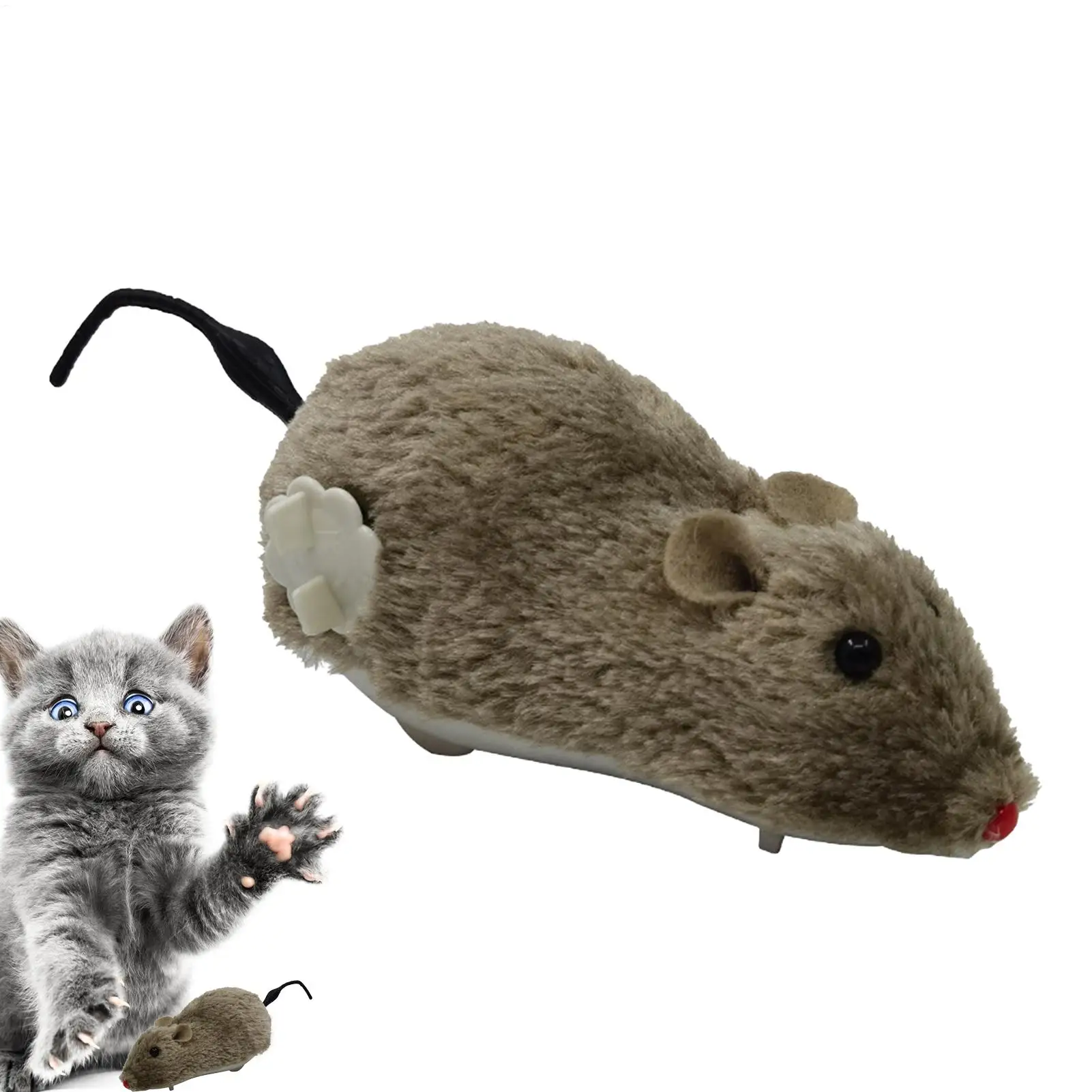 Jouet pour chat en peluche ABS en forme de souris, interactif et décoratif, pour la poursuite des chats, jouet amusant pour chaton