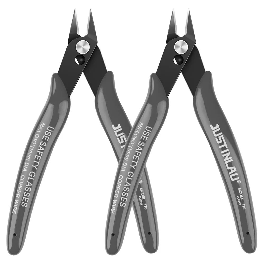 2 Stuks Mini Neus Snijtang Elektrische Draad Kabelschaar Metalen Side Knipt Flush Tang Handig Duurzaam Gereedschap