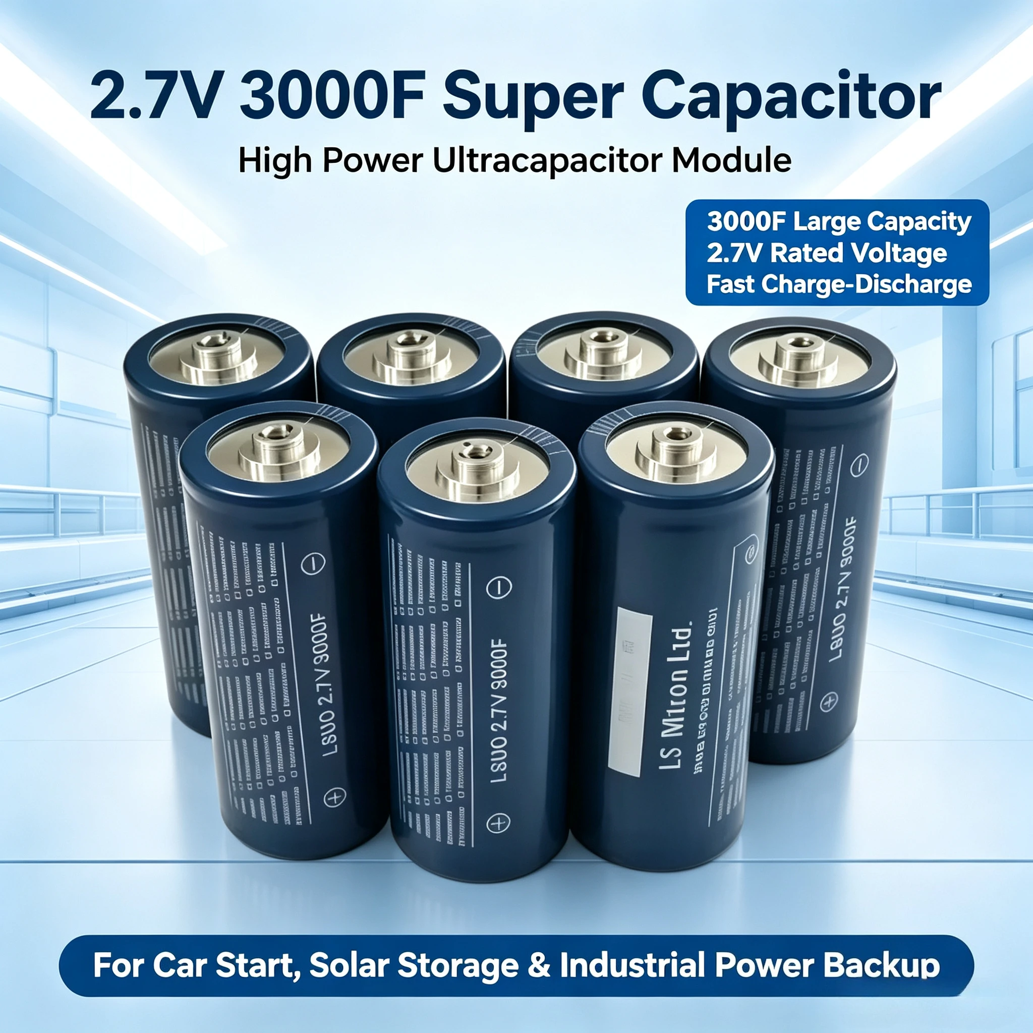 2.7V 3000F Super Farad Capacitor for-Maxwell Car Starter Rectifier Regulator 5.4V 8.1V 16V 500F EV RV Car Start Power Supply