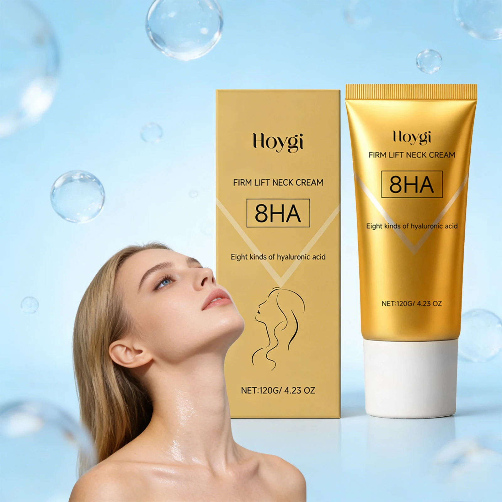 Crema Reafirmante y Lifting para el Cuello 8HA, para Mejorar la Papada, Atenuar las Líneas Finas del Cuello, Suavizar, Hidratar y Antiarrugas, Cuidado de la Piel del Cuello