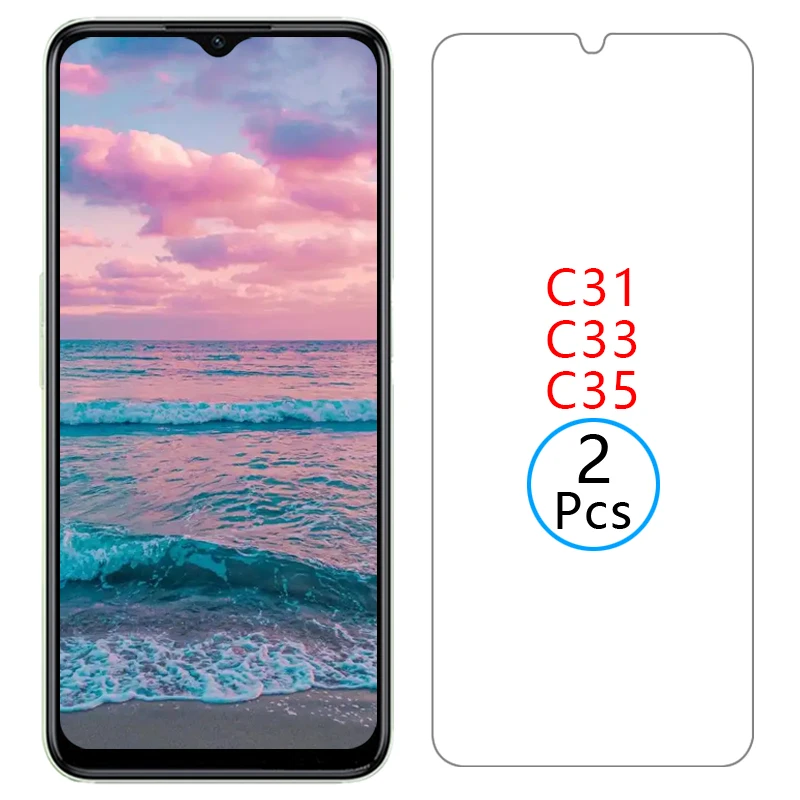 Protector de pantalla para Realme C31 C33 C35, cristal templado protector para C31 C33 C35 31C 33C 35C, película protectora Realme