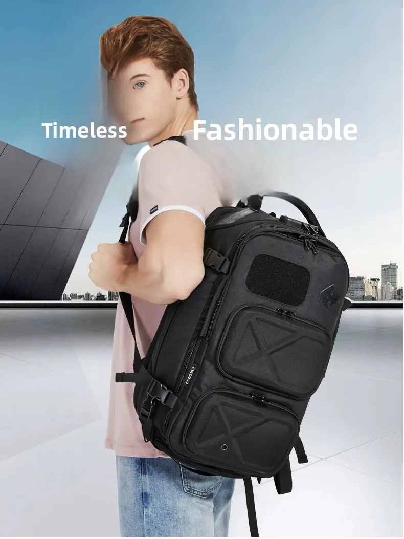 Business Commuter Backpack Large Capacity Men's Travel Laptop Bag Waterproof Hard  Multi-Compartment Youth Backpack