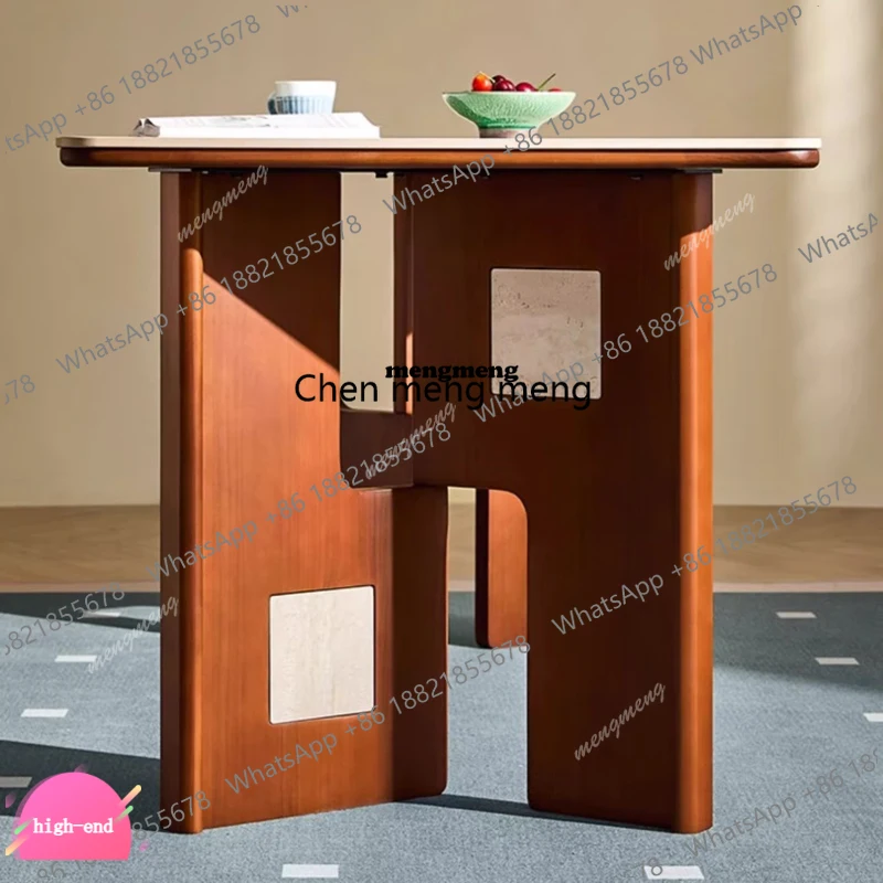 

Modern Stone-Top Dining Table with Solid Wood Legs – Contemporary Kitchen & Dining Room Furniture